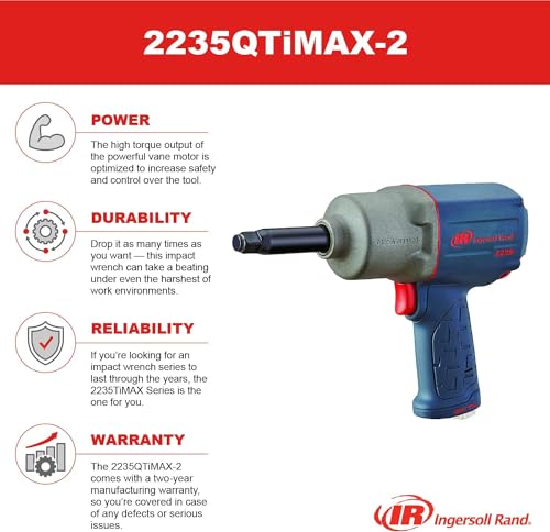 Ingersoll Rand 2235QTIMAX-2 1/2 Inch Drive Air Impact Wrench With 2 Inch Extended Anvil And Quiet Technology, 1,300 Ft/Lbs Powerful Torque Output thumb #4
