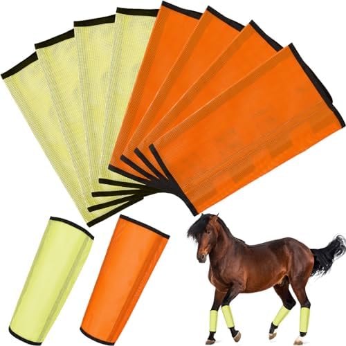 Bulyoou 8 Pcs Mesh Fly Boots for Horse Breathable Mesh