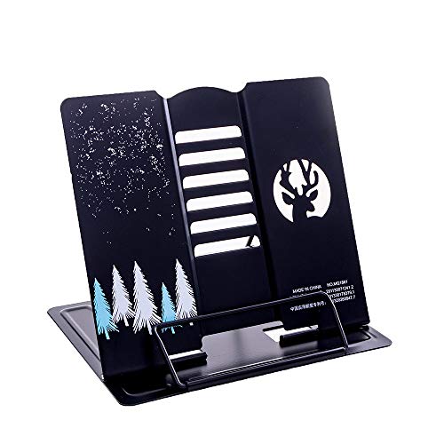 Support de livre en métal pliable noir pour lecture et dactylographie de bureau