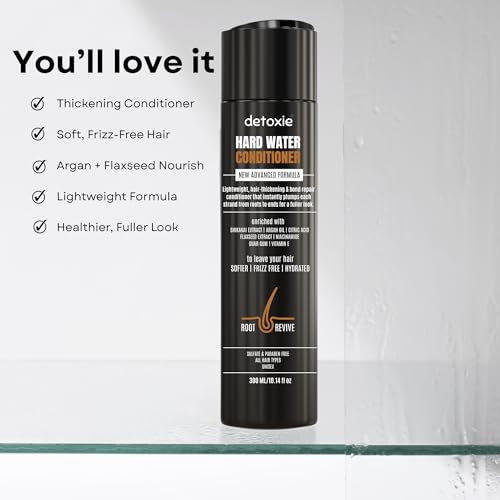 Image of Detoxie Advanced Hard Water Conditioner, 300 ml | Bond Repair| Hydrates, Smoothens & Controls Frizz | Argan Oil, Shikakai, Flaxseed, Niacinamide & Vitamin E | Unisex