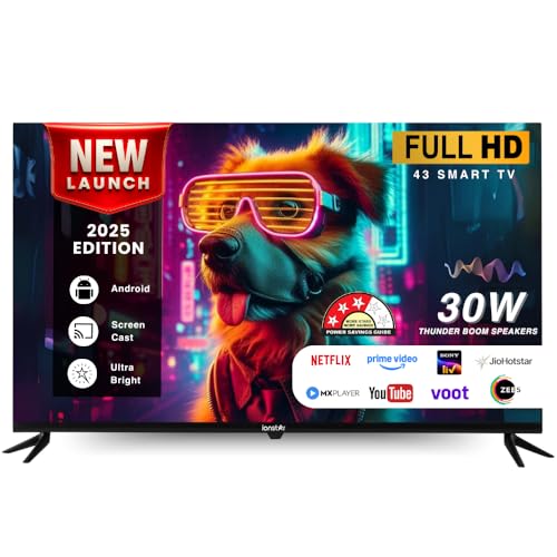 Image of IONSTAR 43 inch HD SMART TV Android (108 cm) 100+ Apps, USB, HDMI, Thunder Speaker, Thin Panel, Voice Control with Radiant Color Engine