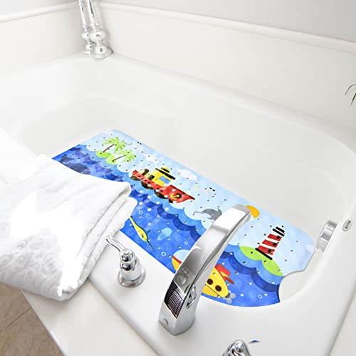 Tubozadi Bath Mat For Tub For Kids Non Slip Bathtub Mat For Baby Toddler Extra Long Bathroom Anti Slip Shower Mat With Suction Cups,Drain Holes,40X16 Inch,Ships #TOP5
