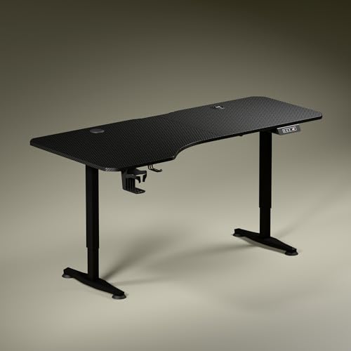 Image of Green Soul Trigger 2.0 Height Adjustable Standing Desk | Ergonomic Design Table Top (5.3 Ft) | Integrated Charging | Digital Display with Memory Preset | 3 Year Warranty | (Black 1600 x 750 Top)