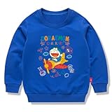 [NCWSDW] ドラえもん 子供服 春秋 スウェット 長袖 クルーネック 男の子 女の子 綿100% キッズ 薄手 カジュアル 小学生 トップス プレゼント ディープブルー 150CM