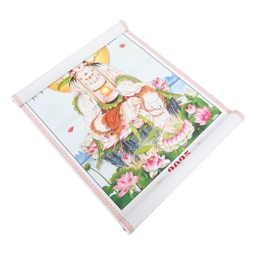 SOPOTUTU 年蛇年掛け軸カレンダー ?藤素材使用 毎月書き込み可能 小型壁掛けプランナー 伝統デザインとモダンアート融合 家 オフィス装飾兼