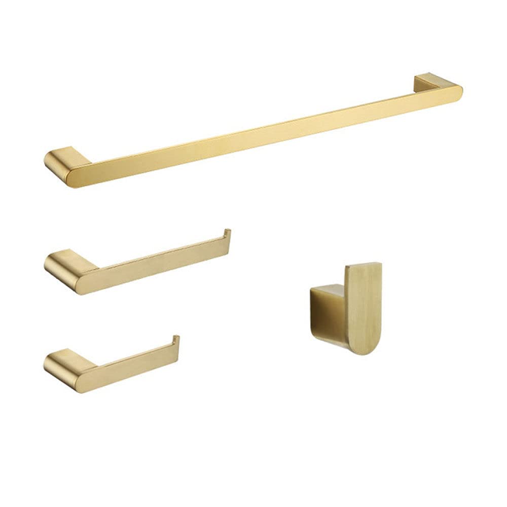 Accessoires de salle de bain or brossé chic | Set de porte-serviettes luxe