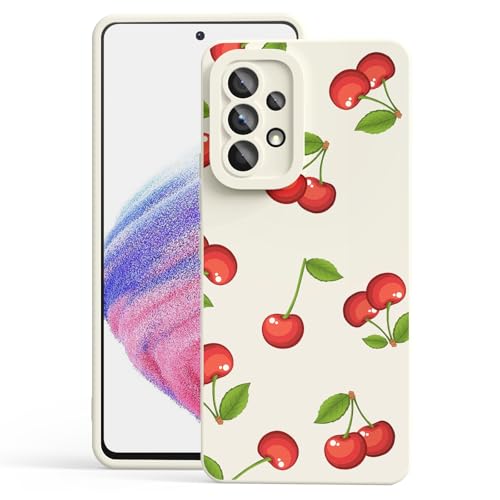 CASBST for Galaxy A53 5G Phone Case, Printed Silicone, Red Cherry - image 1