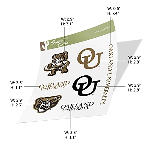 Desert Cactus Oakland University Sticker Oakland Golden Grizzlies Vinyl Decal Laptop Water Bottle Car Scrapbook Sheet (Type 2) by Desert Cactus - Image 4