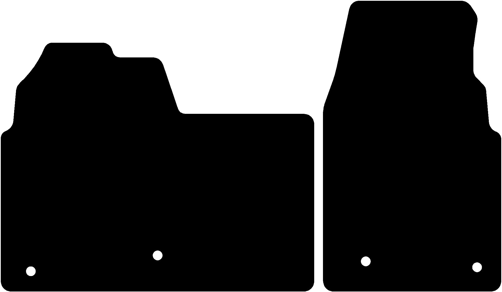 Tappetini Auto adatti per Ford Transit 2023-2026 - Versione: Custom | Distanza punti di fissaggio (conducente) 32 cm - Serie: Basic