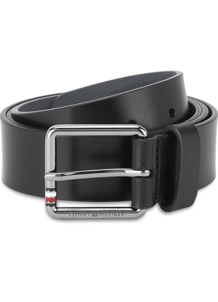Men's Classic Black Leather Belt, Adjustable, Durable Metal Buckle, Formal & Casual Style, for Office, Jeans & Trousers (S)-image-44