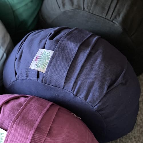 Zafu Meditation Cushion Buckwheat Hull-Filled Yoga Pillow with Removable Pleated Cotton Cover | 15 Colour Options (Ocean Blue One Size)