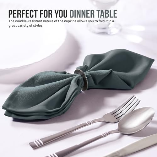 image for Utopia Home Charcoal Grey Cloth Napkins (12 Pack, 18x18 Inches), Ideal