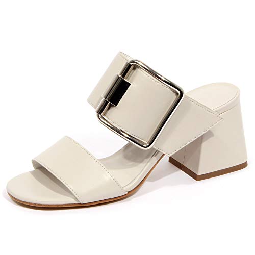 Sandalo Donna VIC MATIE G0666 en cuir off white pour femme
