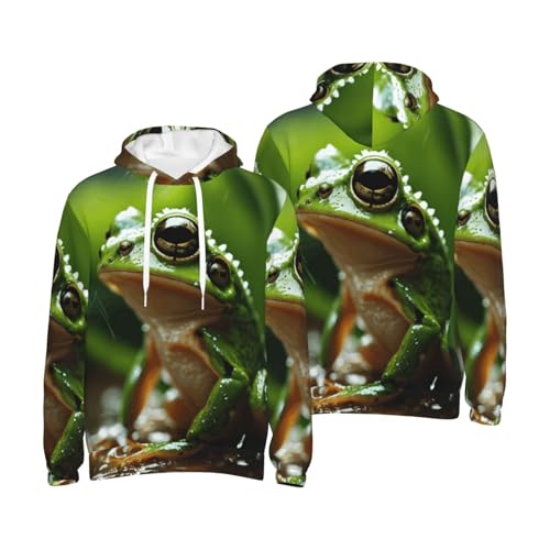 Pull en polyester imprimé grenouille sweat décontracté pour homme