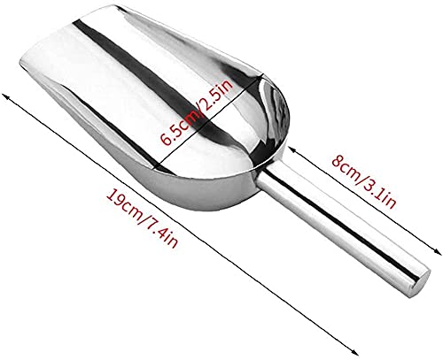 Edelstahl-Schaufel Edelstahl-Küchen-Utensilien-Schaufeln für Eiswürfel / Zucker / Mehl / Zucker / Kaffeebohnenmehl Buffet Trockengetreide Bar Werkzeuge Messlöffel 8-Zoll Nützlich und praktisch - Image 4