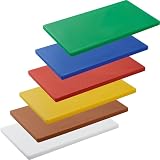 6 taglieri HACCP 60 x 40 x 2 cm polietilene giallo, verde, blu, rosso, marrone, bianco