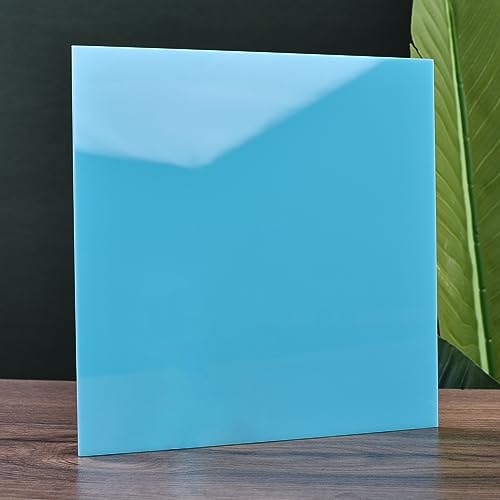 Image of 6 PCS Light Blue Cast Acrylic Opaque (no-Transparent) Plastic Sheet 8 x 8 Inch (.118 inch Thick), for Signs, DIY Projects.