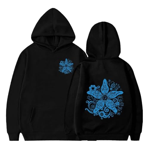 Hoodies For Teen Girls Embroidered Oversized Fleece Long Sleeve Boys Sweatshirts Hooded 2025 Floral Print Fall Hoodies For Girls 10-12 Trendy Black 11-12 Years Back To School Sweaters For Teen Girls