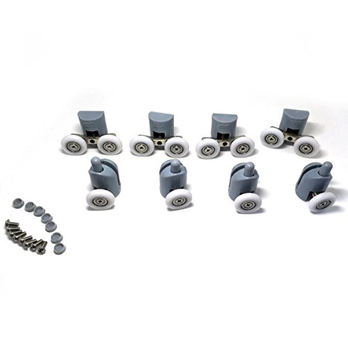 8Pcs X Shower Door Rollers(4Xtop + 4Xbottom),Roller Diameter 25Mm, For The Bathroom Pan Glass Sliding Door Pulleys/Runners/Wheels,Strong Load-Bearing Capacity, Ultra-Quiet,Cy902Ab-8Pcs #TOP3