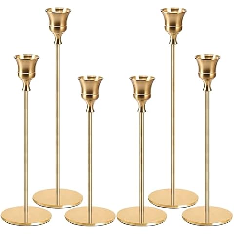 FAMKEEP Bougeoirs Dorés 6 Pcs Cover