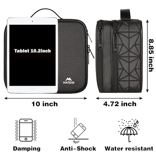 matein cable organizer bag waterproof travel electronic storage shockproof portable double layer tech bags carrying case for cord earbuds charger sd card dj gifts black