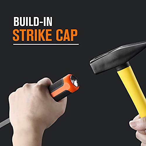 Rexbeti 16 Inch Pry Bar Set Thicker Strike Cap Handle, Black Orange, Comfortable Non-Slip Double Angled Tip Handled #TOP1