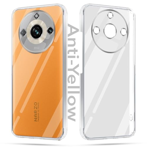 Image of Jkobi Lifetime Anti-Yellow Clear Back Cover Case for Realme Narzo 60 Pro (Sleek Hard Crystal | Shockproof and Camera Protection)