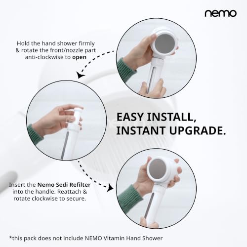 Image of NEMO Vitamin Hand Shower Replacement Filters | 10 Pcs | Made in South Korea | Melt-blown sediment filtration helps trap rust, sediments, heavy metals, larvae & microplastics for cleaner shower water