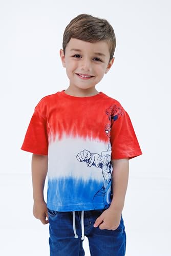Marvel Avengers July 4th Little Boys Matching Family T-Shirt Tie Dye Red/White/Blue 6 - image 2