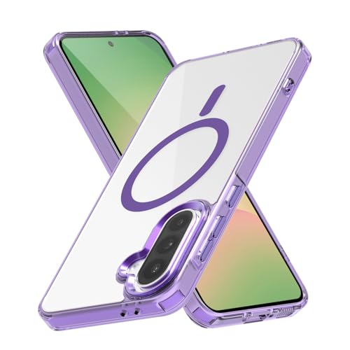 Lunivop for Samsung Galaxy A37 /Galaxy A36 / A56 Case Hard [Compatible with Magsafe ] Yellowing Resistant Magnetic Cover Clear para 6.7 inch Rugged Best Phone Cases Purple