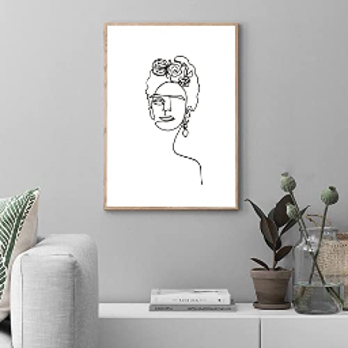 Peinture sur toile femme minimaliste grand format 70x100cm design - 3