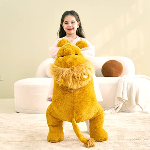 Image of IKASA Large Lion Cuddly Toy, Giant Soft Toy, Large Plush Toy, Giant Plush Toy, 78 cm, Fluffy Jumbo Plush Toys, Soft XXL XL Stuffed Toys, Cute, Gift for Children (Brown, 78 cm)