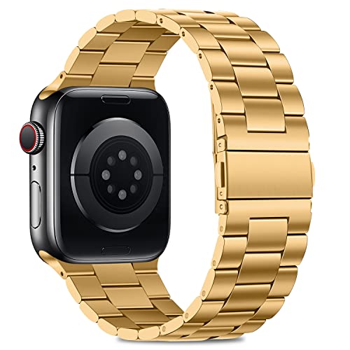 HITZEE Compatible with Apple Watch Strap 42mm 41mm 40mm 38mm Business Stainless Steel Metal Straps Men Women Link Band Compatible for Apple Watch SE Series 10 9 8 7 6 5 4 3 2 - Image 2