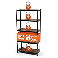 EASYmaxx Standregal Industrie Design, 180x90x40 cm | Bücherregal mit 875 kg Traglast | Lagerregal - 175 kg/Ebene | stylishes Regal - 5 verstellbare Ablagen für mehr Ordnung in Wohnzimmer, Küche, Büro