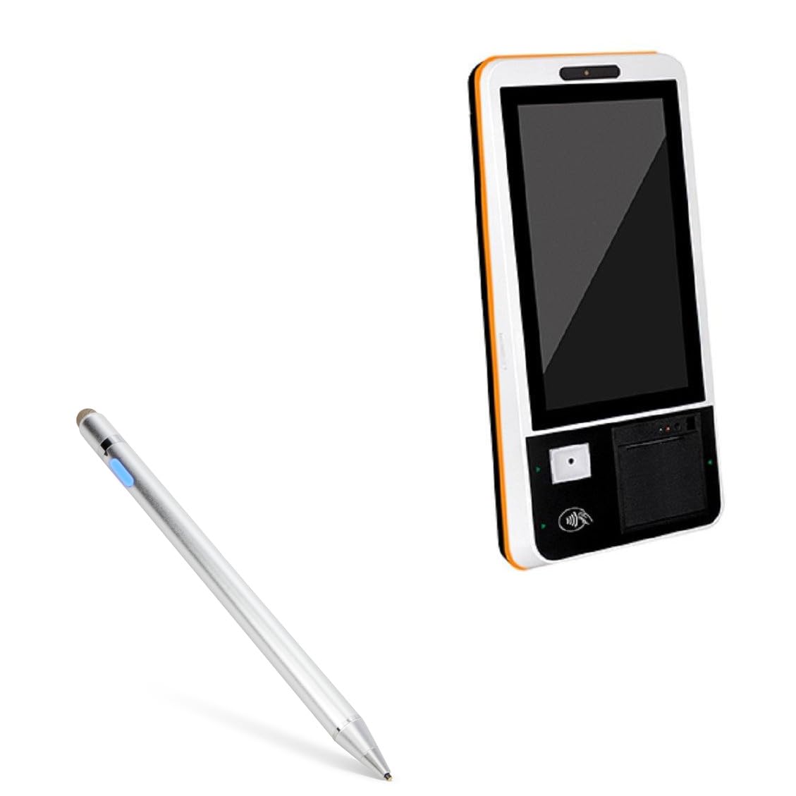 BoxWave Stylus Pen Compatible with Advantech UTK-615AP - AccuPoint Active Stylus, Electronic Stylus with Ultra Fine Tip - Metallic Silver