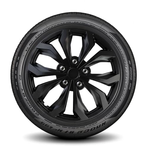 Image of LYDS Spyder GM Gunmetal Gray Universal 15 inch Premium ABS Hubcap Wheel Cover Replacement Set of 4 - GWC-15GM-B