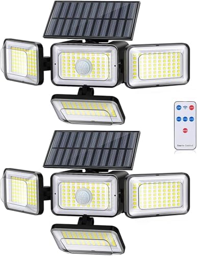 YSEAGA 4-Head Solar Flood Lights
