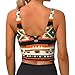 Cozy for Abstract Geometric Ethnic Tribal Style Yoga Bra for Women Girls, U-Shaped Back Tops with Pads Control Shapewear Outfit for Sports Fitness