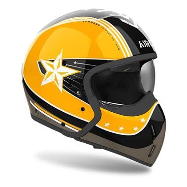 Airoh VAR31 Casco Moto Giallo, Taglia M: Design Unico, Calotta In Due Misure, Sistema Stop-wind - 2