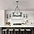 Sigaitwei 6-Light Farmhouse Chandelier Rustic Black Chandelier for Dining Room,Adjustable Pendant Light,Drum Chandelier for Kitchen Island Entryway Bedroom Hallway,21.7'',E26.