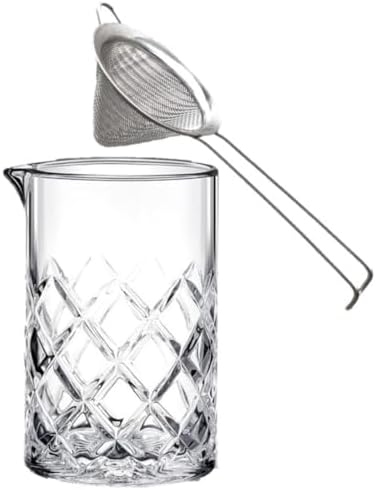 Mixing Glass Vidro Barpro + Peneira Conica 8cm Haste Dobrada