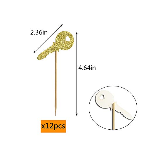 Home Cupcake Toppers New House Housewarming Party Decorations Welcome New Home Party Decorations Gold Glitter House Cupcake Topper Set Of 36 (Gold) #TOP2