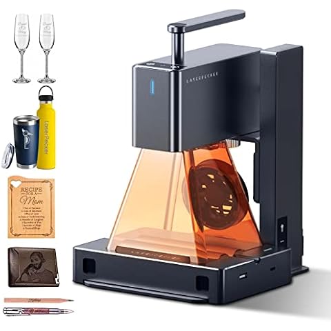 LaserPecker 2 Laser Graviermaschine mit Rotationswalze, 5W Lasergravur Maschine 36000mm/min, 0.05mm Punkt präzis, Handheld Laser Gravur Gerät Laser Engraver Cutter, für Holz Leder Lackiertes Metall Cover