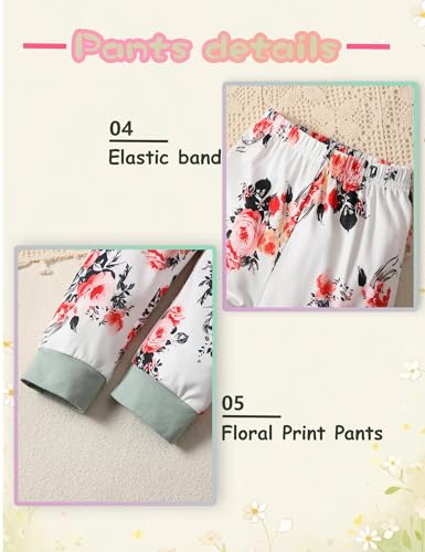 Image of mksodopy Toddler Girl Clothes Girl Fall Winter outfits Cotton Long Sleeves Ruffle Top Pants Little Girl Clothing Set