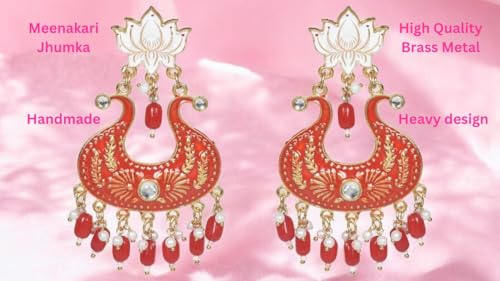 Image of Nilu's Collection Handmade Antique Designer Floral Jhumka for Women & Girls | Made of Brass | Any occasion, festival, function