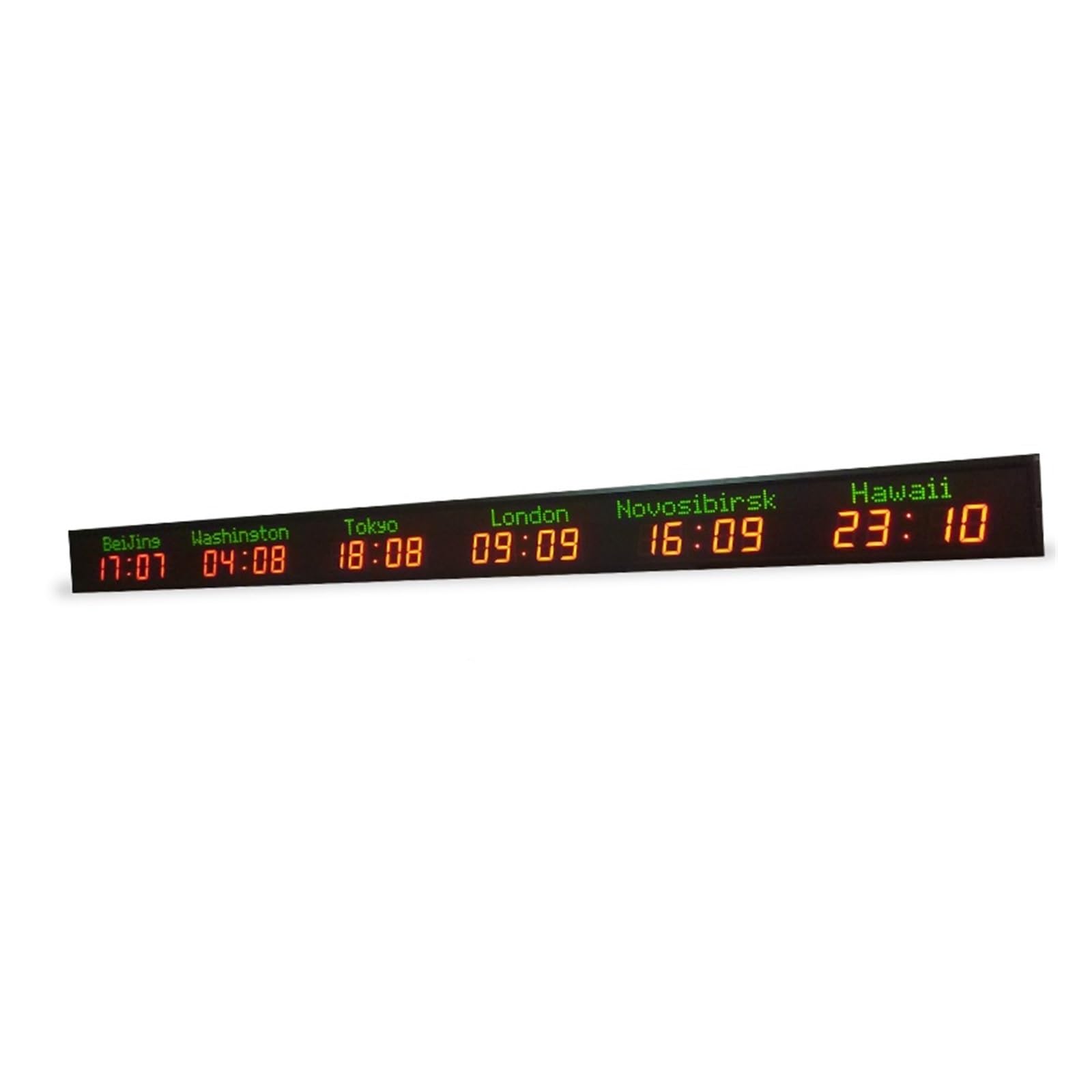CVFRDD LED Countdown Clock, Led Wall Clock(6 Cities World Time Clock) Different City Digital LED Clock Multi