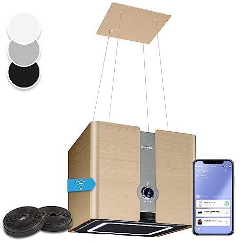 Klarstein Futurelight Smart Dunstabzugshaube freihängend - Abzugshaube Umluft mit 420m³/h...