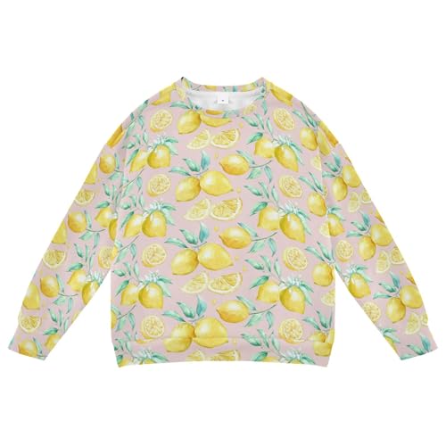 Wudan Yellow Lemons Little Girls Sweatshirt Hoodie Fleece Kids Pullover Hoodie