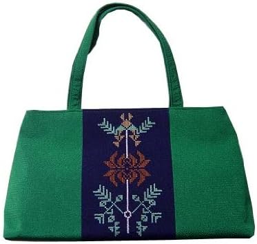 Amazon 店舗キャリー在庫バッグ 古代花刺繍 緑 おしゃれ手提げバッグ 日本製 着物 バック 和装小物 美しいキモノ雑誌 帯揚 長襦袢 風呂敷 ガーゼ製品など多数掲載有名メーカー みふじブランド とせん シューズ バッグ