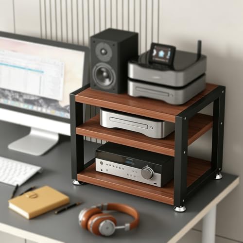 Mini torre de rack de audio de escritorio con 3 niveles de 35.5cm 2